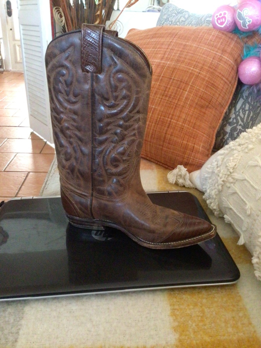 Old West Embroidered Goodyear Welted Women’s Brown Western Boots